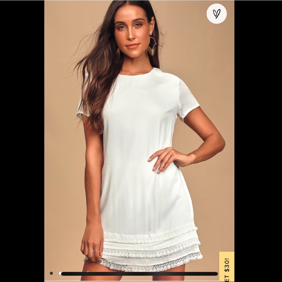 Lulu's Dresses & Skirts - Lulu’s White Ruffle Dress